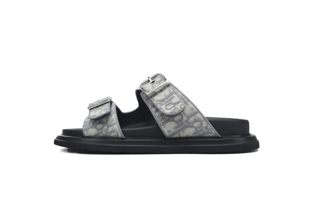 D AQUA SANDAL Light Grey Dior Oblique Jacquard