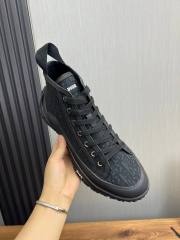 1:1 quality version Logo print lace-up high top sneakers 2 colors