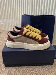 1:1 quality version Side Embroidered Logo Canvas Paneled Leather Patchwork Board Shoes 7 colors