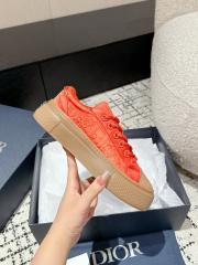 1:1 quality version  Di0r x St0ne isl@nd Electric embroidered letters lace-up casual board shoes 6 colors