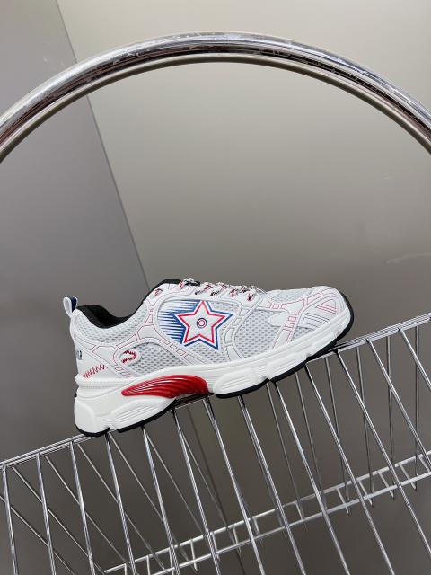 1:1 quality version Mesh cowhide leather patchwork embroidered logo sneakers 7 colors