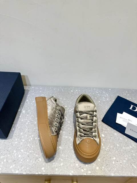 1:1 quality version  Di0r x St0ne isl@nd Electric embroidered letters lace-up casual board shoes 6 colors