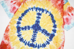 Retro tie-dyed colorful effect washed printed tee