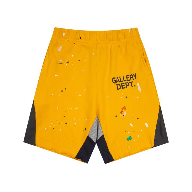 Graffiti crayon splashing ink patchwork shorts