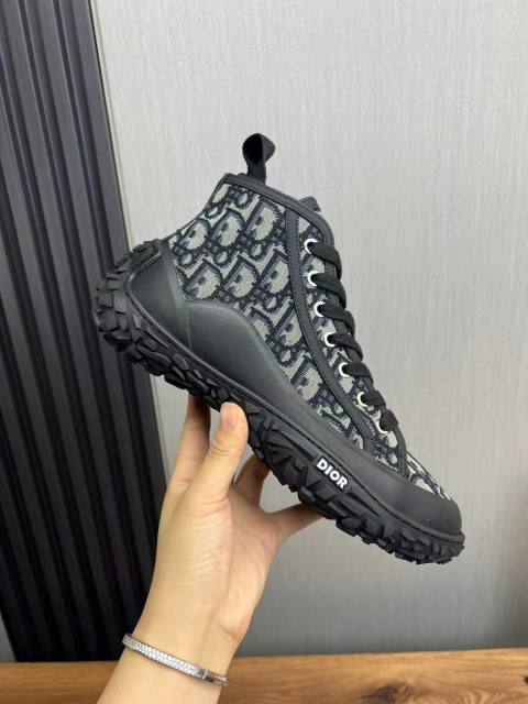 1:1 quality version Logo print lace-up high top sneakers 2 colors