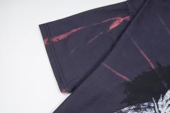 Retro ghost face tie-dye washed printed tee