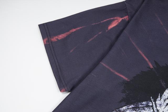 Retro ghost face tie-dye washed printed tee