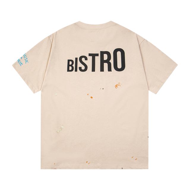 Retro Gradient Alphabet Oil Painting Washed Print tee