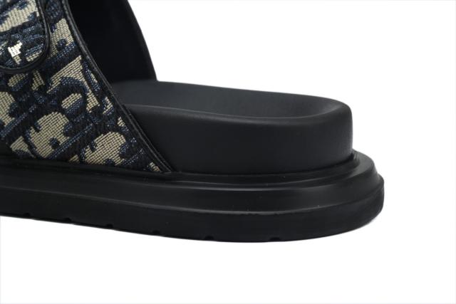 D AQUA SANDAL Slides Beige Black Dior Oblique Jacquard 3SA115ZSA_H561