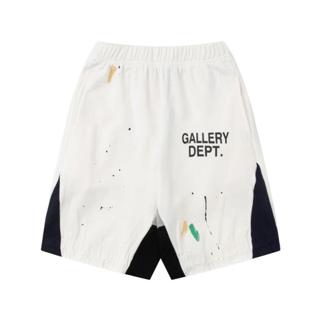 Graffiti crayon splashing ink patchwork shorts