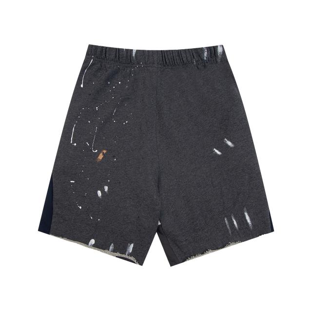 Graffiti crayon splashing ink patchwork shorts