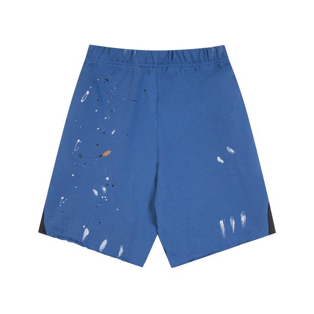 Graffiti crayon splashing ink patchwork shorts