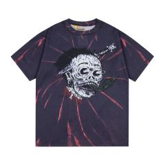 Retro ghost face tie-dye washed printed tee