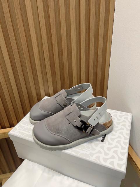 1:1 quality version Birkenst0ck half wrapped chamois sandals black grey