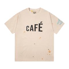 Retro Gradient Alphabet Oil Painting Washed Print tee