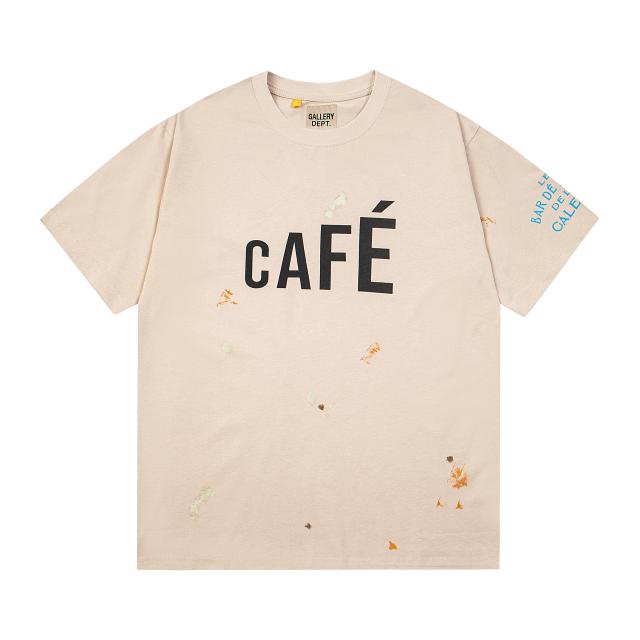Retro Gradient Alphabet Oil Painting Washed Print tee