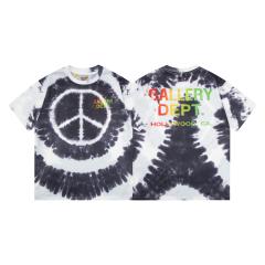 Retro rainbow gradient logo tie-dye Washed Print tee