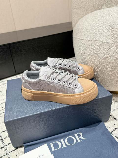1:1 quality version  Di0r x St0ne isl@nd Electric embroidered letters lace-up casual board shoes 6 colors