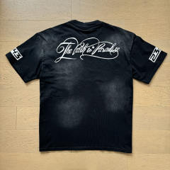 P2P Back Floral Letter Washed Aged Tee