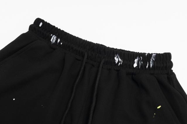 Colored chalk ink splash drawstring shorts