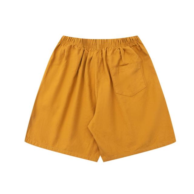 Pure color Martin washed cotton shorts