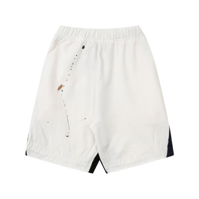 Graffiti crayon splashing ink patchwork shorts
