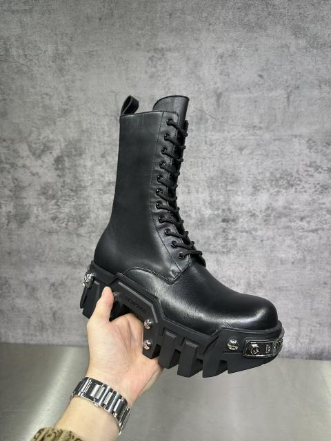 1:1 quality version Metal Logo Thick Sole Heightened Martin Boots
