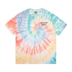 Retro rainbow spiral tie-dye Washed Print tee