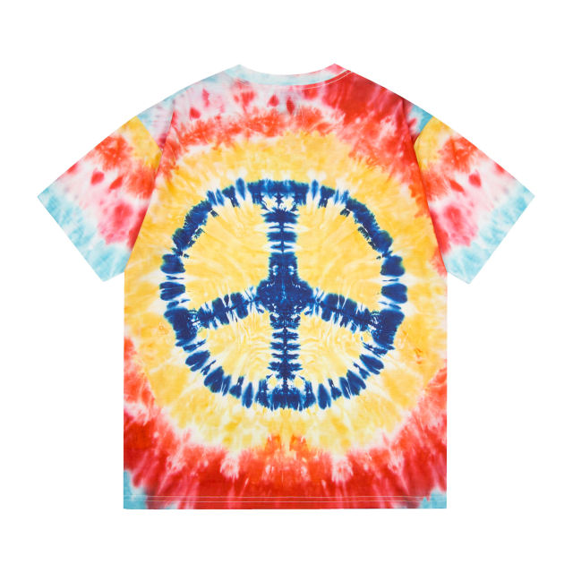 Retro tie-dyed colorful effect washed printed tee