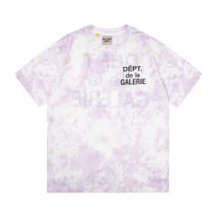 Retro purple splash-dyed tie-dye Washed Print tee