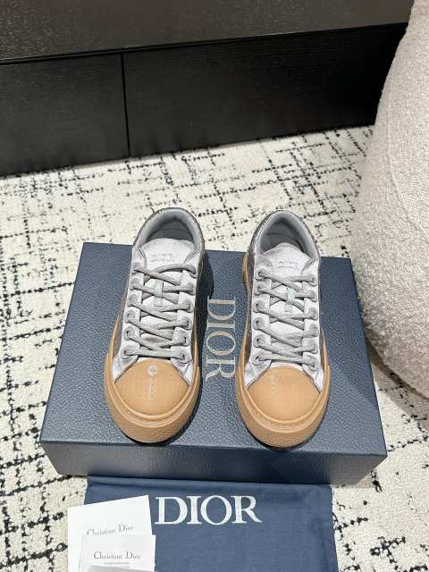 1:1 quality version  Di0r x St0ne isl@nd Electric embroidered letters lace-up casual board shoes 6 colors