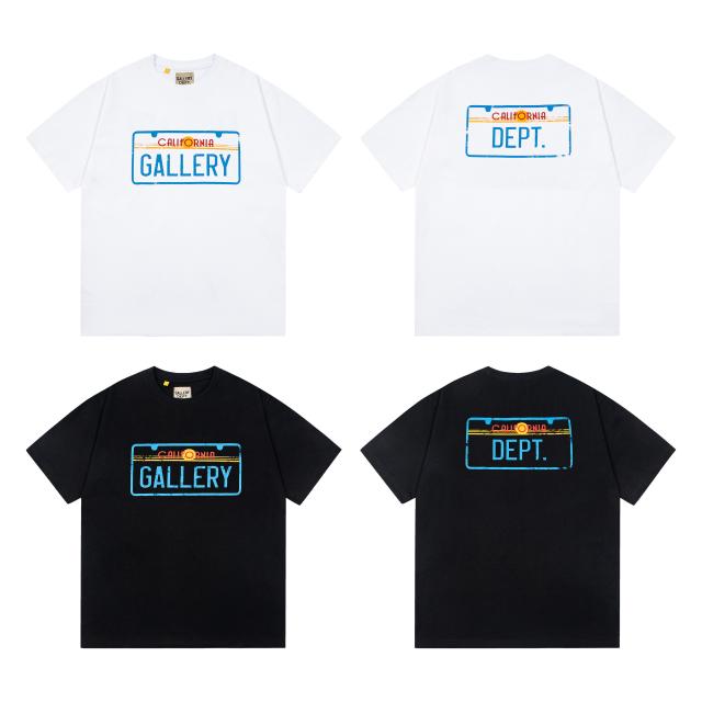 Retro color-blocked square logo Washed Print tee