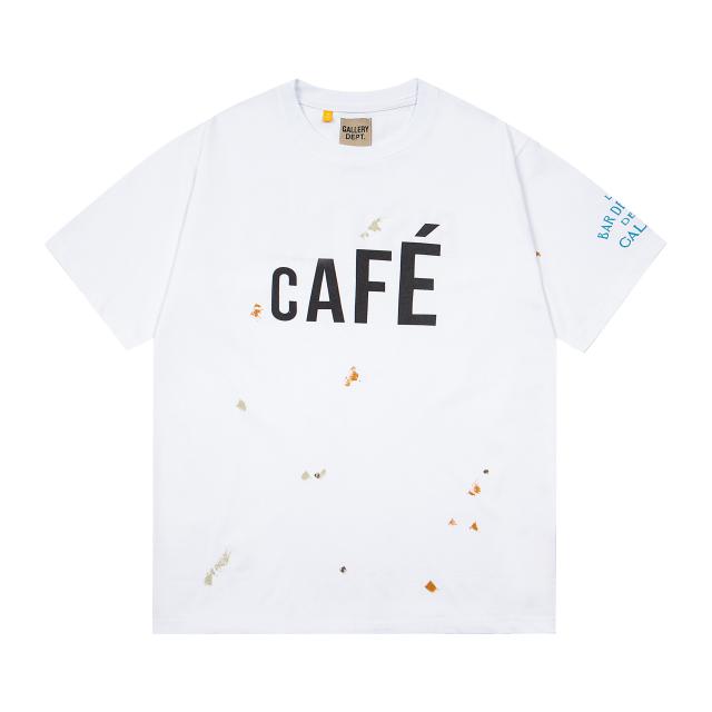 Retro Gradient Alphabet Oil Painting Washed Print tee