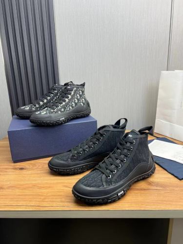 1:1 quality version Logo print lace-up high top sneakers 2 colors
