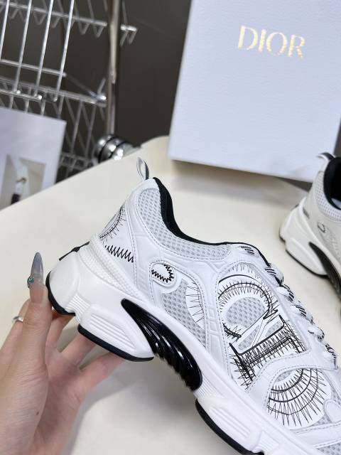 1:1 quality version Mesh cowhide leather patchwork embroidered logo sneakers 7 colors