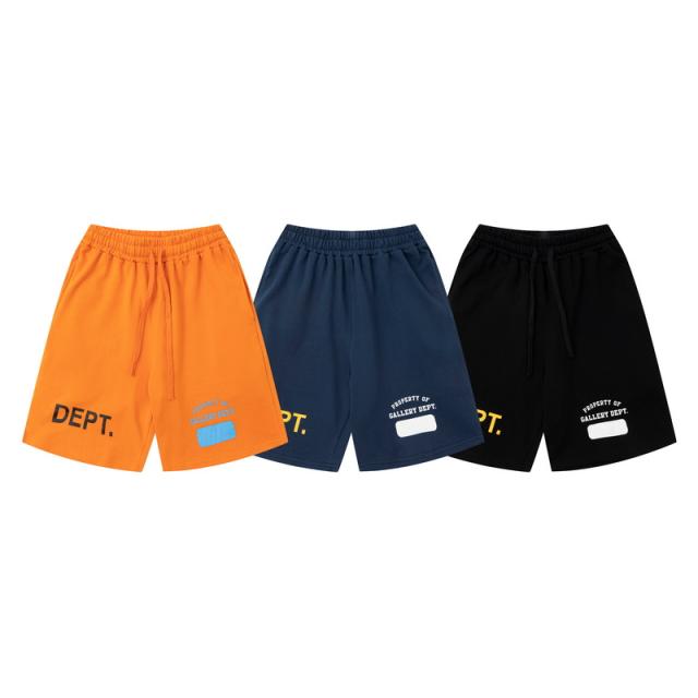 Contrast color double-sided logo solid color shorts