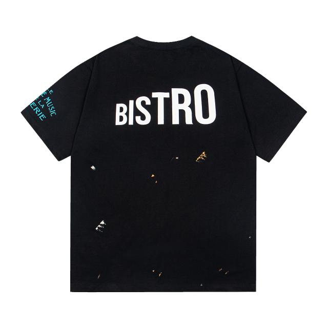 Retro Gradient Alphabet Oil Painting Washed Print tee