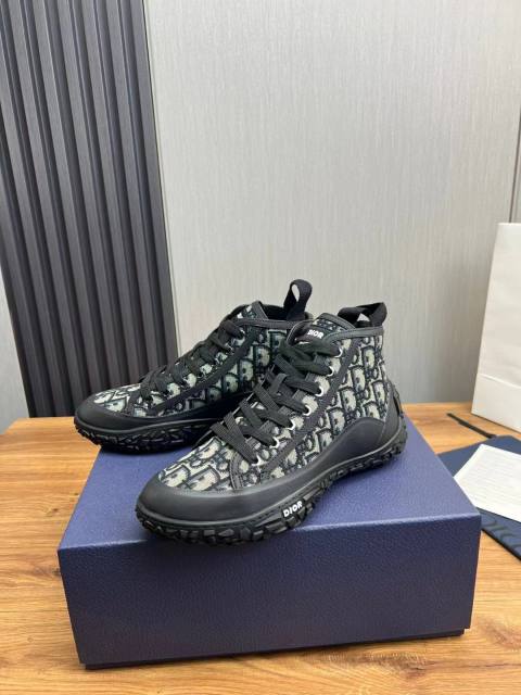 1:1 quality version Logo print lace-up high top sneakers 2 colors