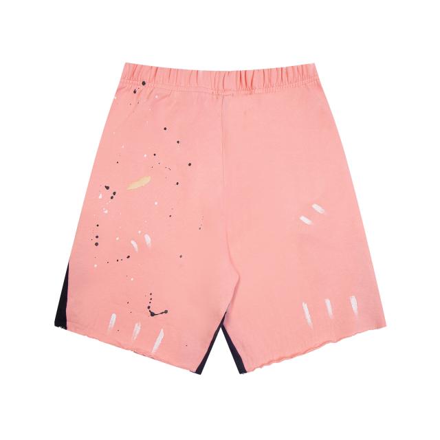 Graffiti crayon splashing ink patchwork shorts