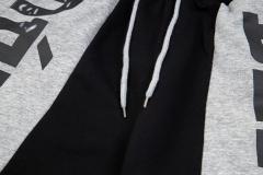 Black and gray spliced logo drawstring shorts