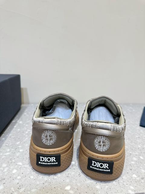 1:1 quality version  Di0r x St0ne isl@nd Electric embroidered letters lace-up casual board shoes 6 colors