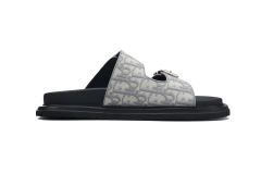 D AQUA SANDAL Light Grey Dior Oblique Jacquard