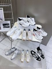 1:1 quality version Mesh cowhide leather patchwork embroidered logo sneakers 7 colors