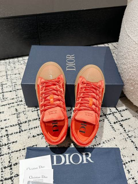 1:1 quality version  Di0r x St0ne isl@nd Electric embroidered letters lace-up casual board shoes 6 colors