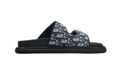D AQUA SANDAL Beige Blue Dior Oblique Jacquard