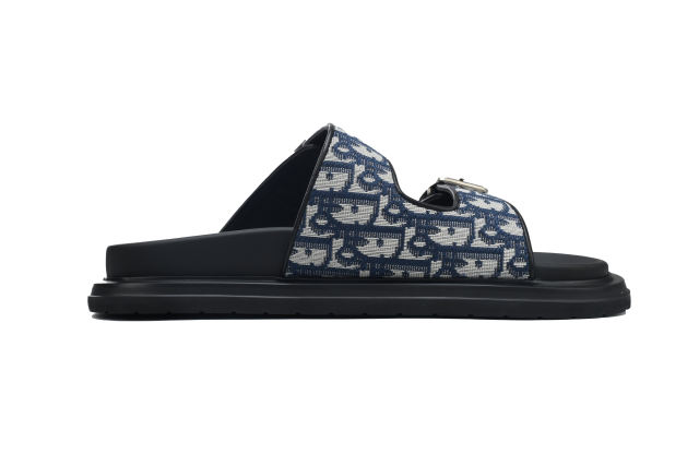 D AQUA SANDAL Beige Blue Dior Oblique Jacquard