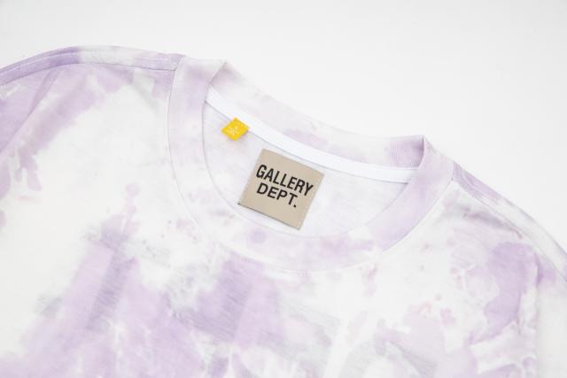 Retro purple splash-dyed tie-dye Washed Print tee