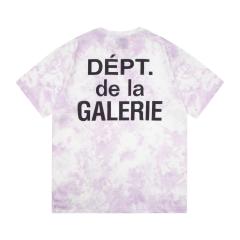 Retro purple splash-dyed tie-dye Washed Print tee