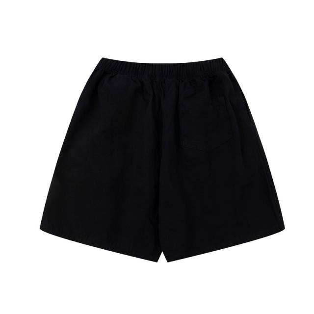 Pure color Martin washed cotton shorts