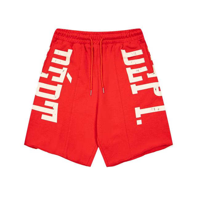 Side logo solid color casual shorts